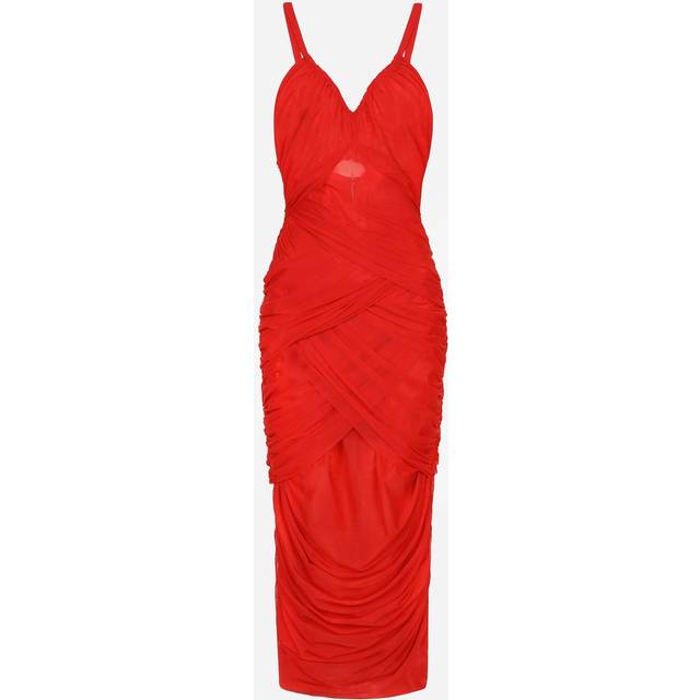 Dolce & Gabbana Women's Draped Dress in Red | Size 44 | F6DJTTFLRC2 Color R0365 (44)