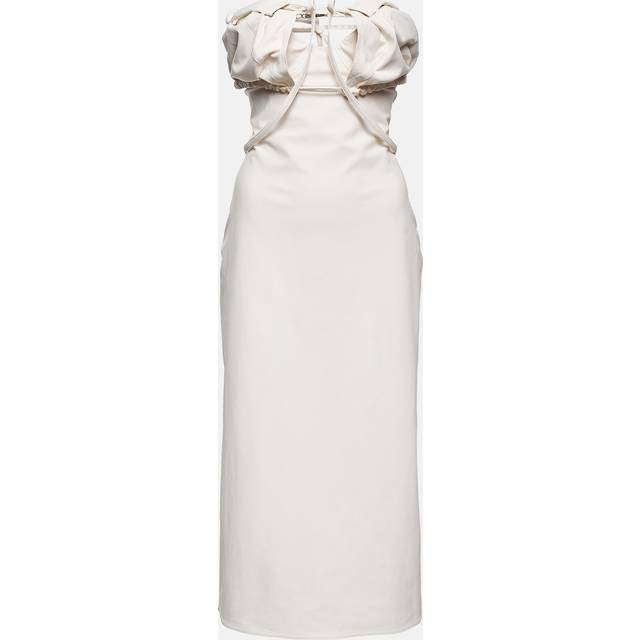 JACQUEMUS Off-White Le Raphia 'La Robe Bikini' Midi Dress - 120 Ivory - FR 44