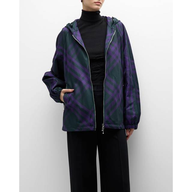 Burberry, Jacka, Dam, XS, Nylon, Nylon-Twill Windbreaker Jacka - purple (XS)
