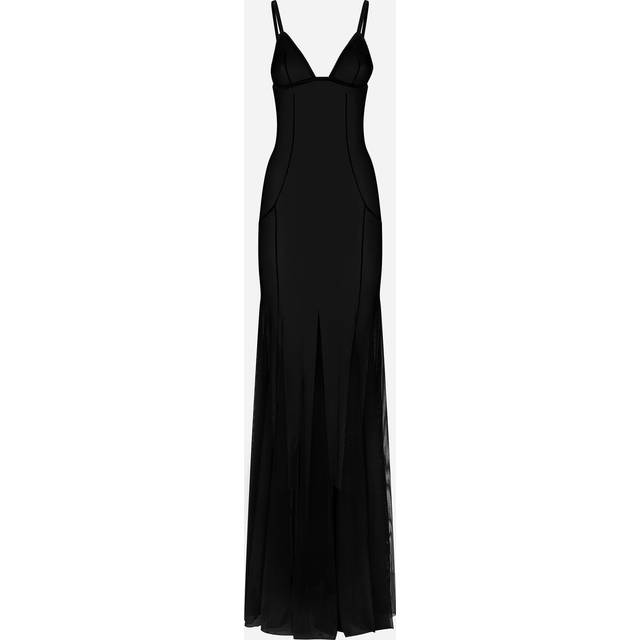 Dolce & Gabbana Long Tulle Slip Dress - Woman Dresses Black Tulle 40