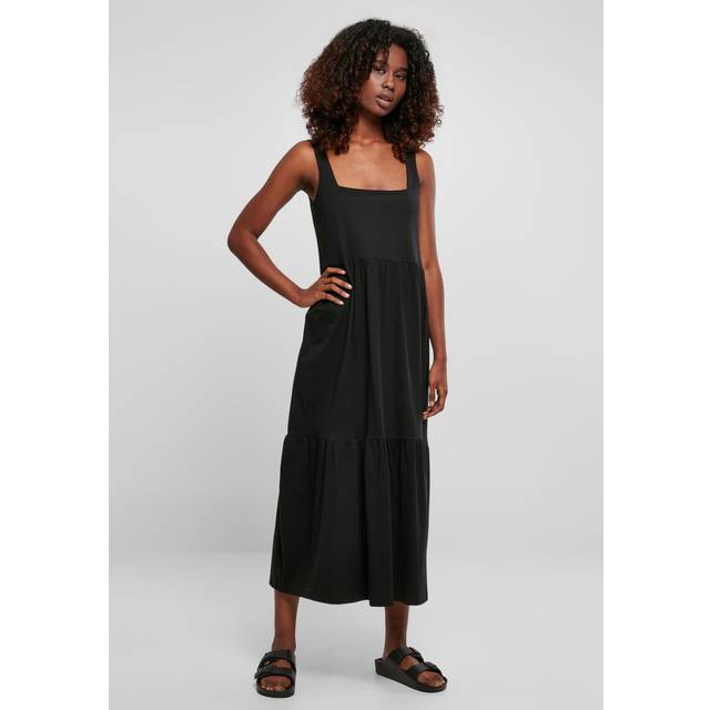 Urban Classics Long dress - Ladies Long Valance Summer Dress - S to 5XL - for Women - black