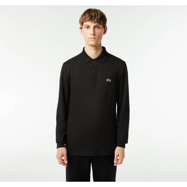 Black Long Sleeve Cotton Blend Polo Shirt (S)