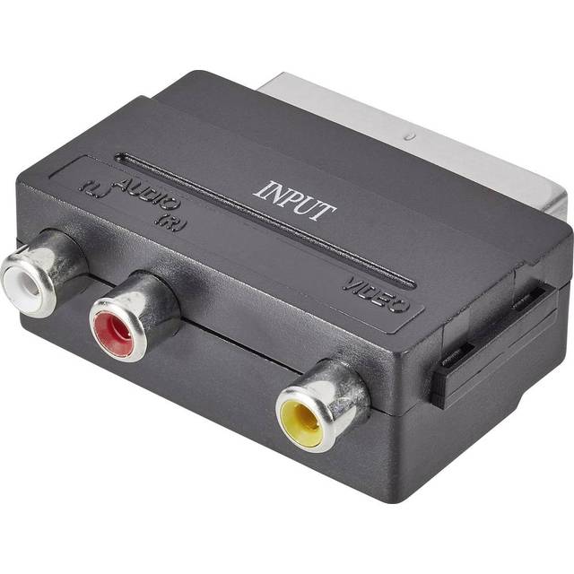 SpeaKa Professional SP-7869904 Phono / Scart Adapter [3x Cinch-bøsning - 1x SCART-stik] Sort