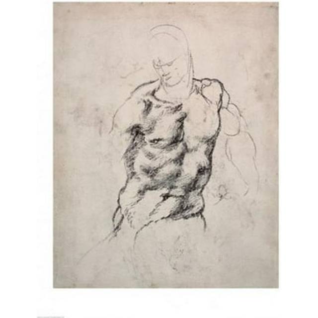 Figure Study Poster Print by Michelangelo Buonarroti - 24 x 36 in. - Large