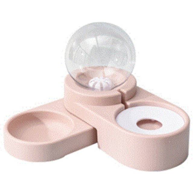 Pet Drinking Bowl Dog Bowl Double Bowl Dog Food Bowl Non-Wet Mouth Bubble Automatic Water Dispenser New Pet Supplies