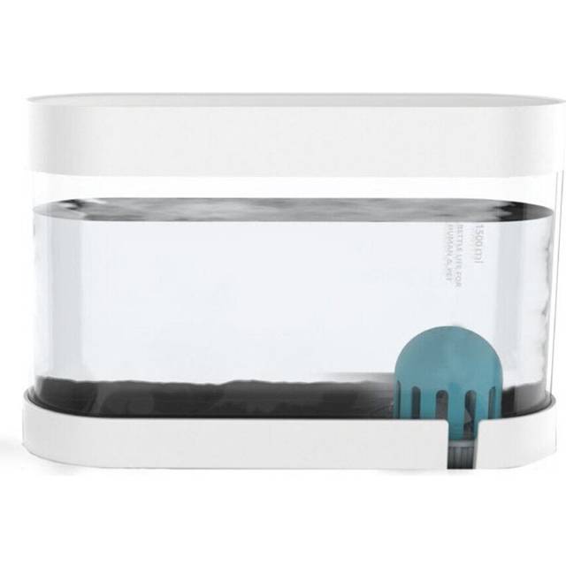 (Blue) 1.5L Autoxic Pet Cat Water Feeding Fountain Double Bowl Dog Cats Feeder Transparent Bowls Drinking Fountain for Puppy Feeding Waterer