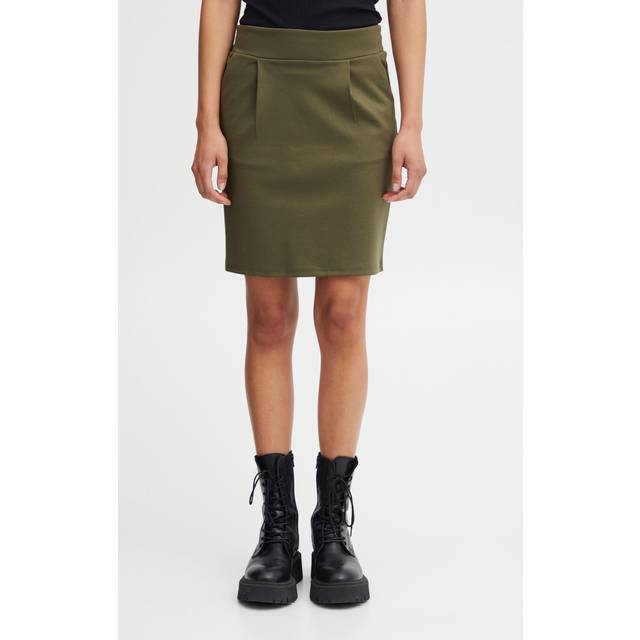 Mid-length skirt for women Ichi Kate - Vert