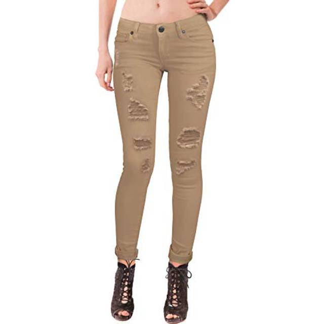 Womens Butt Lift Stretch Denim Jeans P37355SK Khaki 7