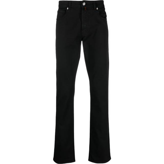 Billionaire - Super Straight Cut jeans - men - Cotton/Cotton/Polyester/Elastane/Calf Leather - 32 - Black
