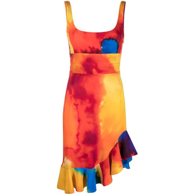 Rabanne - Plastic Art tie-dye dress - women - Cupro/Spandex/Elastane - 40 - Red
