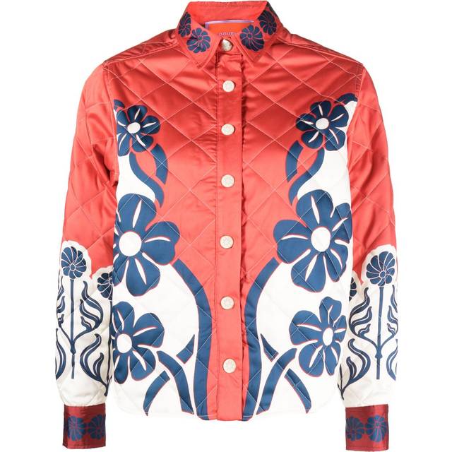 La DoubleJ - Edie floral-print quilted jacket - women - Polyester - M - Red