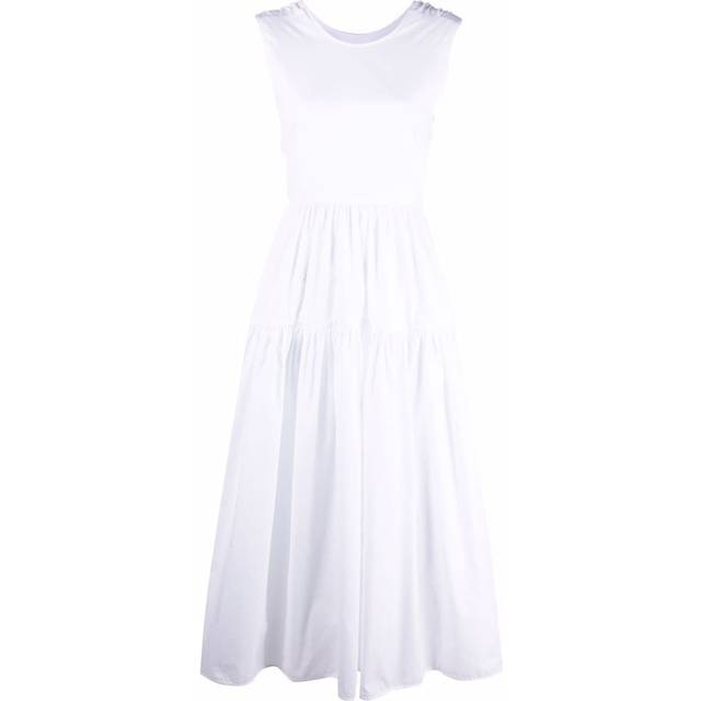 Cecilie Bahnsen - Ruth tiered open-back dress - women - Cotton - 10 - White