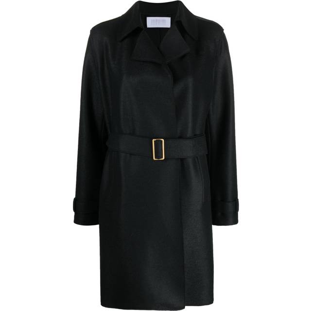 Harris Wharf London - buckle-belt virgin-wool trench coat - women - Virgin Wool - 36 - Black
