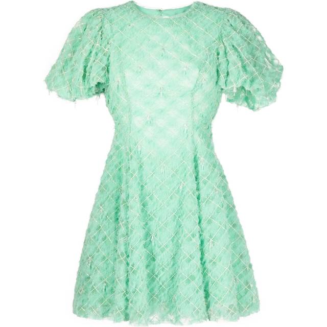Aje - Context embellished minidress - women - Cotton/Nylon - 10 - Green