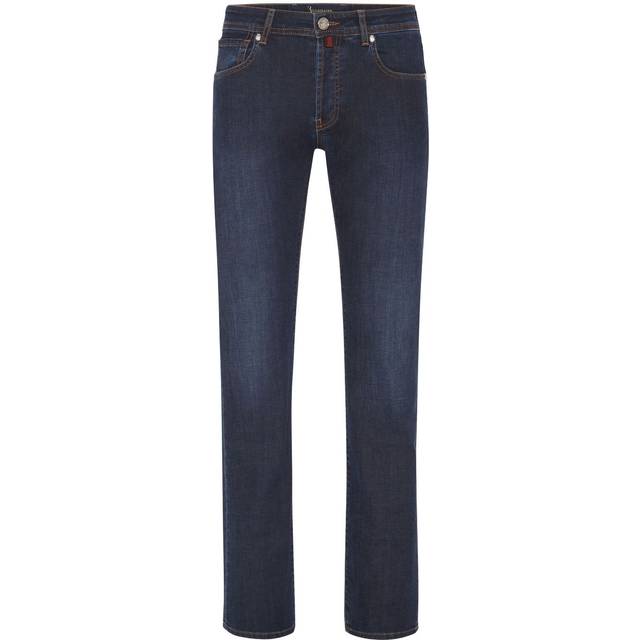 Billionaire - logo-embroidered straight-leg jeans - men - Cotton/Elastane - 31 - Blue