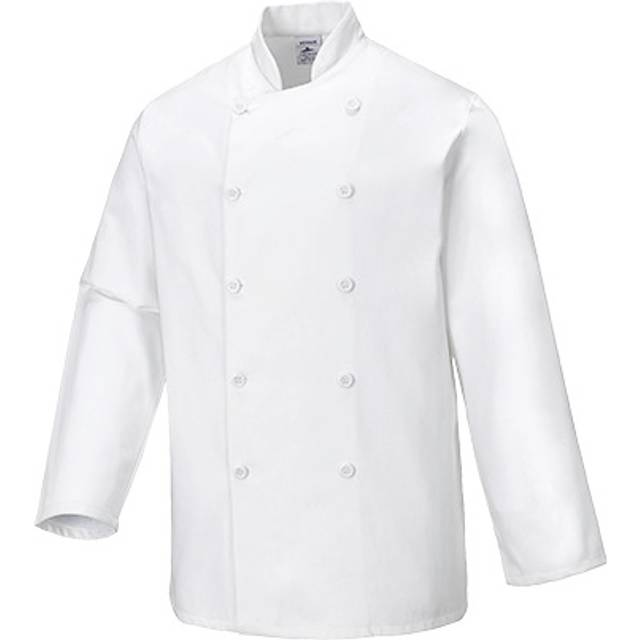 Portwest Sussex Chefs Jacket C836 White XS Colour: White, Size: XS