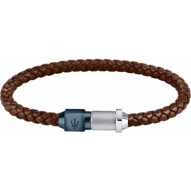 Maserati Jewels Recycled Leather And Stainless Steel Bracelet JM223AVE15 For Men