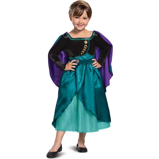 Deluxe Girls Frozen Queen Anna Costume - Black&#47;Green&#47;Purple (3T/4T)