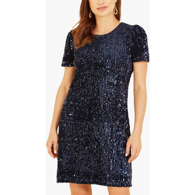 Mela Navy Sequin Tunic Dress - Size 10 UK - Yumi