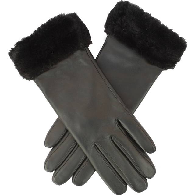 (L, Black) Eastern Counties Leather Womens/Ladies Debbie Faux Fur Cuff Gloves