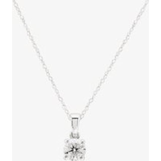 9ct White Gold 0.50ct Diamond Single Stone Necklace THP3119-50 - Silver
