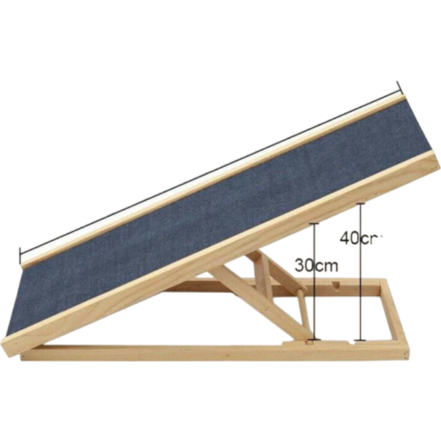 Dayplus - 70cm Solid Wooden Pet Ramp Car Dog Ladder - 2-Height Adjustable with Non-slip Carpet Safety Pets Ladder