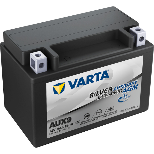 Varta Motorcykelbatteri 8 Ah / 135 A Powersports Active AGM, Lång Livslängd, Förladdat, Underhållsfritt, Lämpligt För Motorcyklar, Skotrar, Fyrhjulingar, Vattenskotrar och Snöskotrar, Svart
