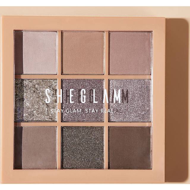 Nine To Fine Eyeshadow Palette-Silent Disco 9-Color Matt Glitter Eyeshadow Palette Gold High Shine Glitter Rose Ultra Pigmented Smooth Blendable Eyesh (En-Storlek)
