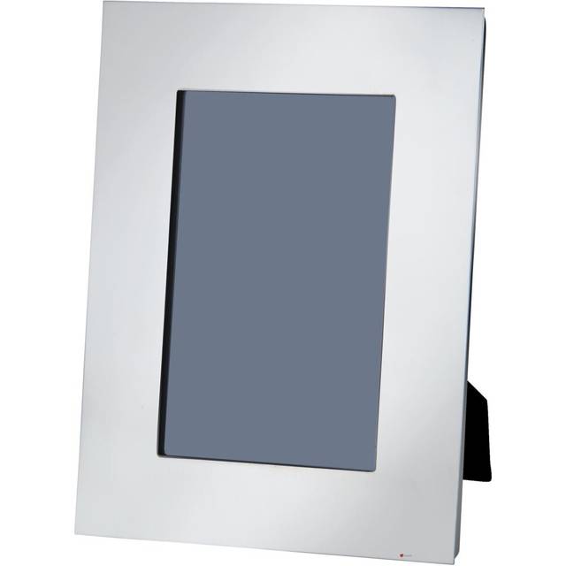 Plain Pewter Single Medium Photo Frame 6 x 4 inch Picture Rounded Corners Bright Polished Finish Glass and Felt Covered Back Perfect for Engraving