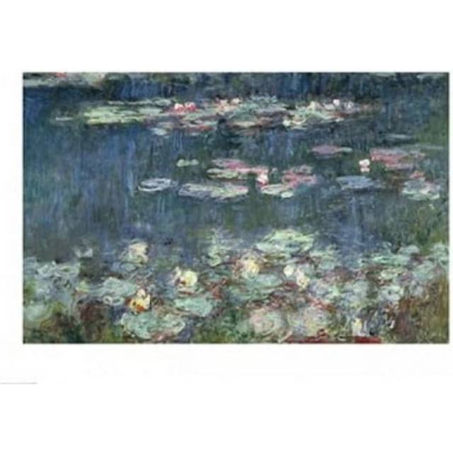 Waterlilies Green Reflections 1914-18 Poster Print by Claude Monet - 24 x 18 in.