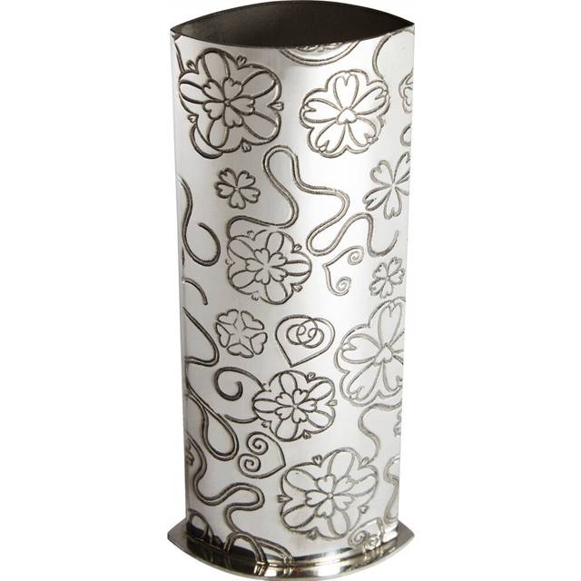 Tall 6.3 inch Pewter Bud Vase for Flowers with Yorkshire Rose Pattern Bright Polished Finish Home Decor Accessories Supplied in Carton Box