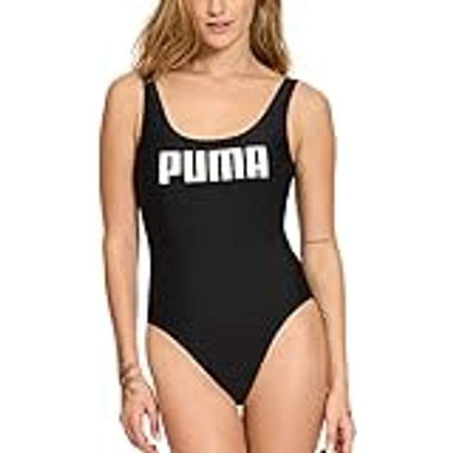 PUMA Women's Scoop Back One Piece Swimsuit  Black  XXL