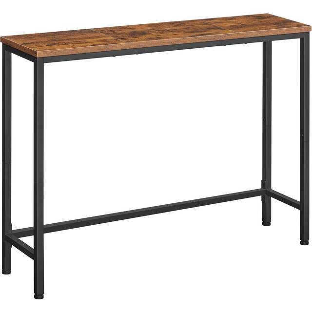 HOOBRO Narrow Console Table, 100 cm Long Slim Console Table for Hallway, Hallway Table for Small Spaces, Living Room, Rustic Brown EBF751XG01