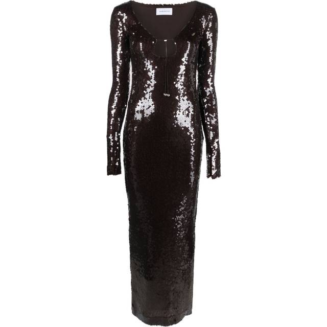 16Arlington - Solaria sequin-embellished maxi dress - women - Nylon/Spandex/Elastane - 8 - Brown