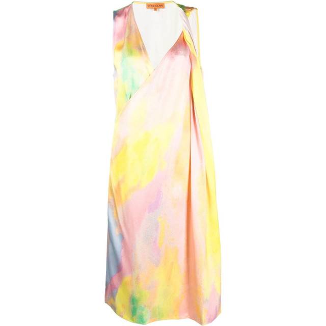 Stine Goya - Abiti gradient-print midi dress - women - FSC Viscose - M - Yellow