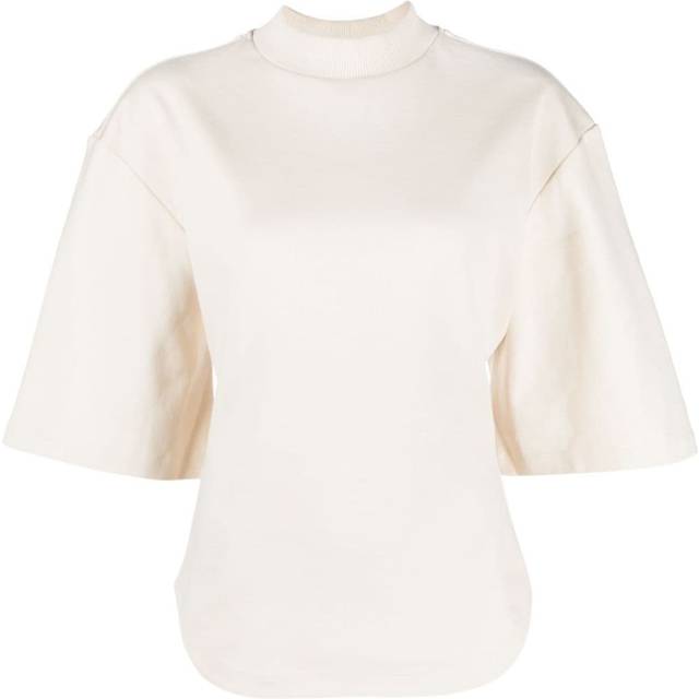 The Attico - open-back cotton T-shirt - women - Cotton - 38 - Neutrals