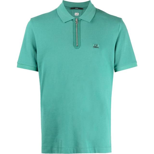 C.P. Company - chest logo-patch polo shirt - men - Cotton/Elastane - XXL - Green