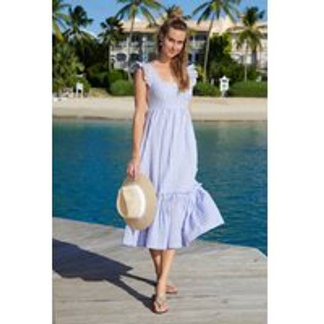 Lilith Dress | Check Light Blue