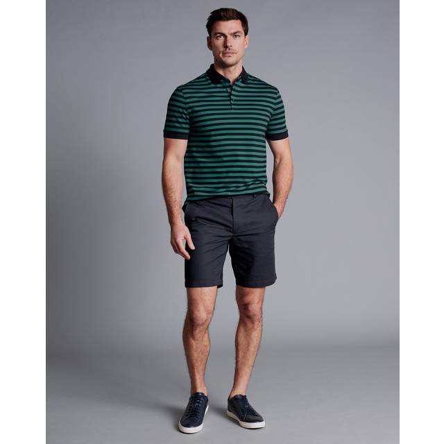 Men's Cotton Linen Shorts - Navy Blue, 40 by Charles Tyrwhitt (40)