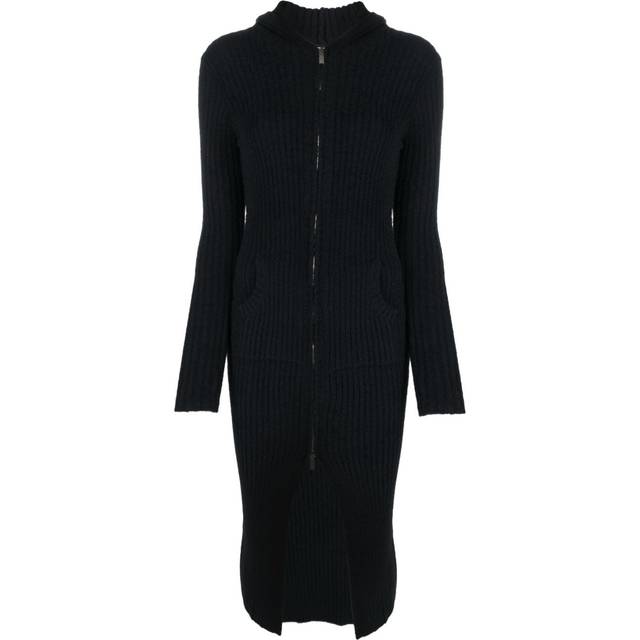 Blumarine - zip-up ribbed midi dress - women - Polyamide - M - Black