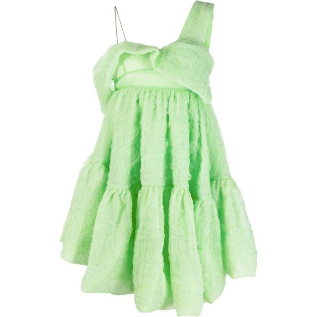Cecilie Bahnsen - Soon draped asymmetric dress - women - Polyester/Silk/Polyester/Cupro - 6 - Green