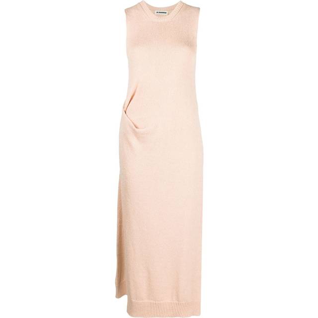 Jil Sander - fine-knit maxi dress - women - Cotton/Ramie/Cellulose - 36 - Pink