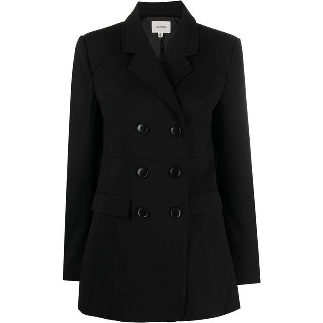 Gestuz - CaisaGZ double-breasted blazer - women - Polyester/Elastane/Viscose/Polyester/Recycled Polyester - 38 - Black