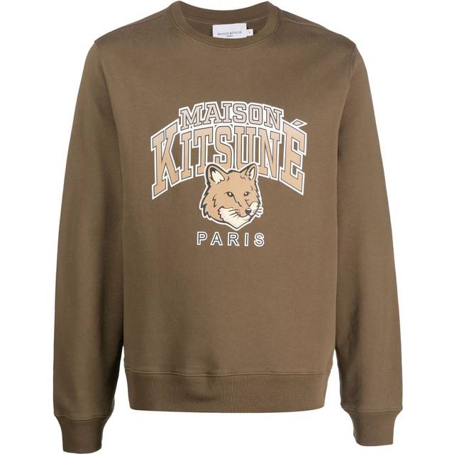 Maison Kitsuné - logo-print cotton sweatshirt - men - Cotton - M - Green