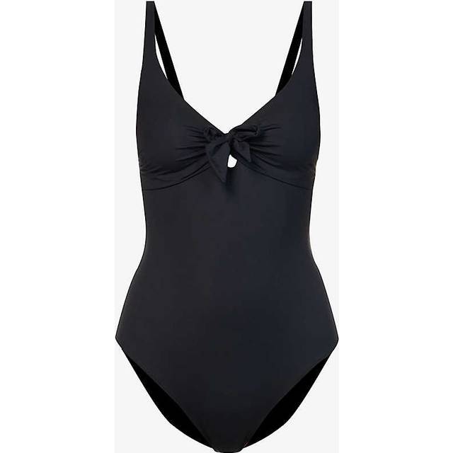 Melissa Odabash Womens Black Lisbon Bow-embellished Swimsuit 16 - BLACK