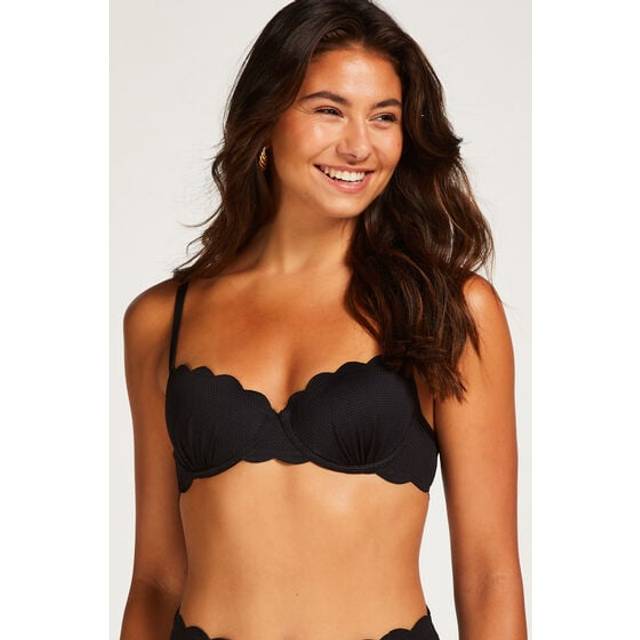 Hunkemöller Formstøbt bikinitop med bøjle Scallop sort