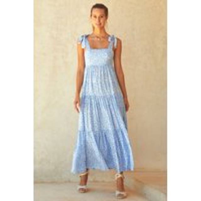 Tabitha Maxi Dress | Leopard Sky Blue/ White