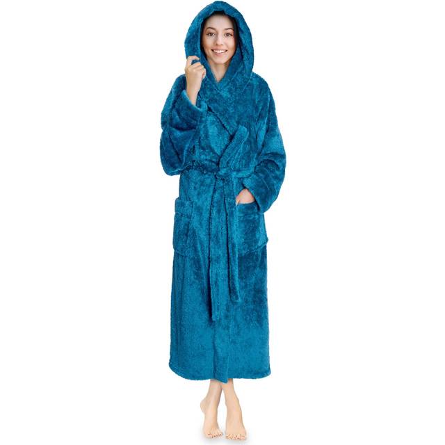 PAVILIA Women Hooded Plush Soft Robe | Fluffy Warm Fleece Sherpa Shagg