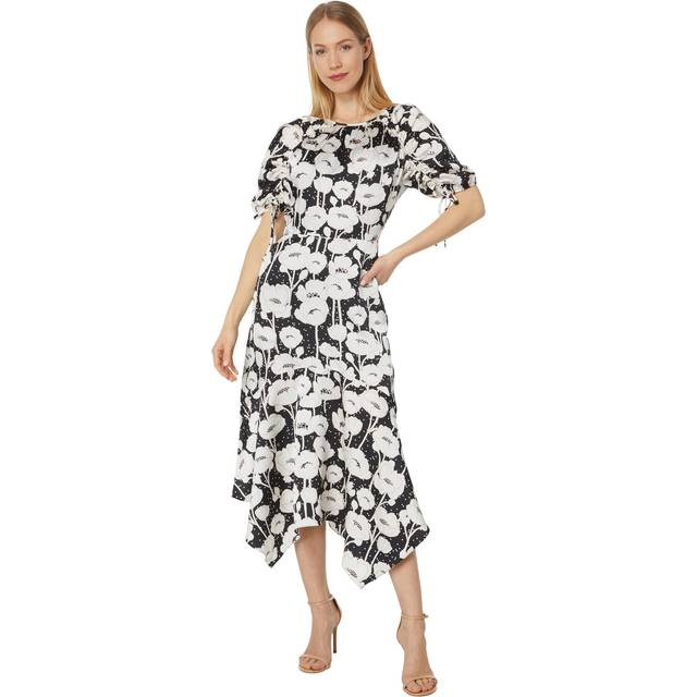 Ted Baker Womens Abriee Puff Sleeve Midi Dress in Black - Size 16 UK