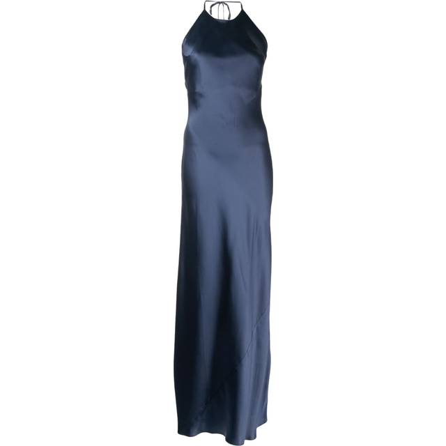 Reformation - Jeany satin-finish silk dress - women - Silk - M - Blue